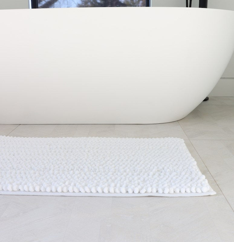 Nubby Microfiber Chenille Woven Bath Mat