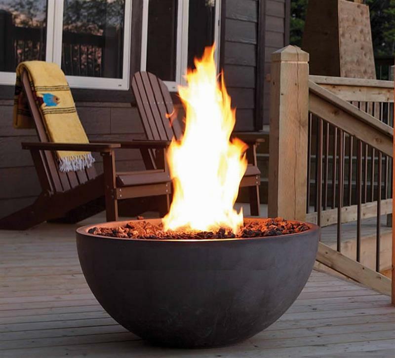 Kingsman "Bola" Outdoor Fire Bowl Smooth with Burner