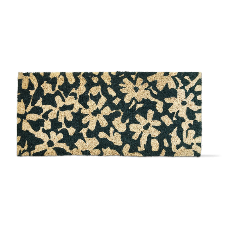 Abstract Flower Estate Coir Doormat - Green - 18" x 40"