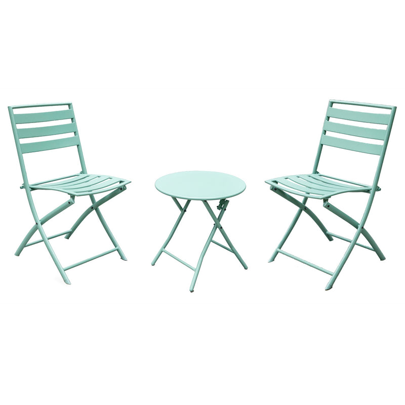 Metal Conversation Set/3  Bistro Set 2 Chairs and 1 Side Table