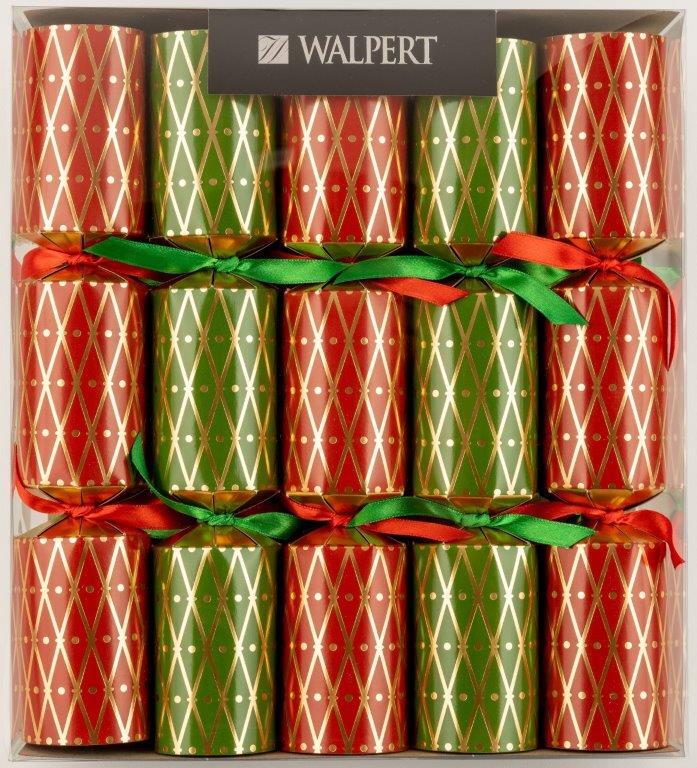 Walpert Elegant Harlequin Christmas Crackers