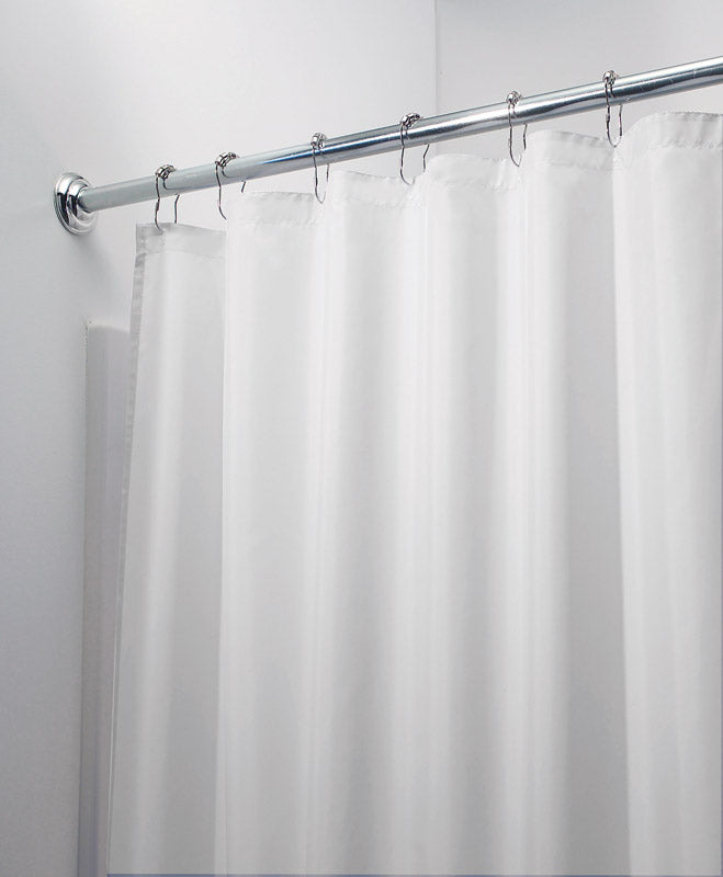 iDesign 72 X 72  White Solid Shower Curtain Liner Polyester