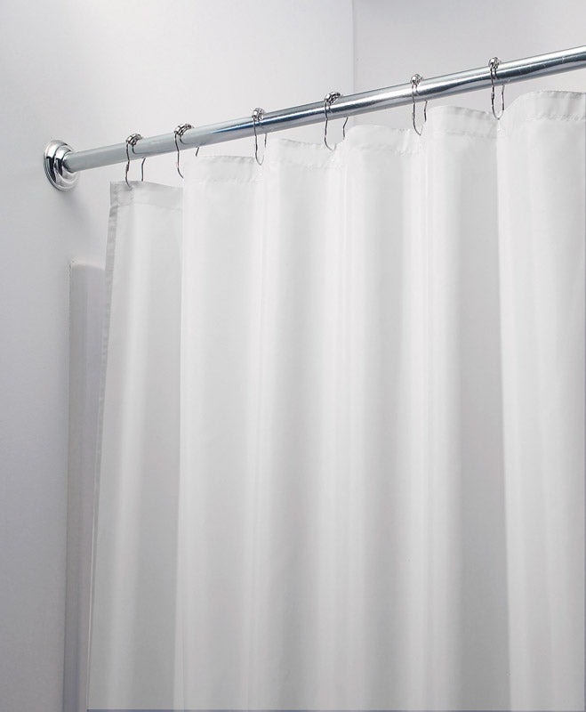 IDesign 78 in. H X 54 in. W White Solid Shower Curtain Polyester