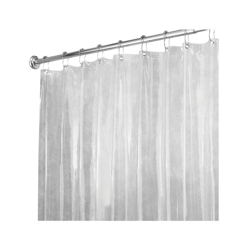 iDesign 72 in. H X 72 in. W Clear Solid Shower Curtain Liner Vinyl