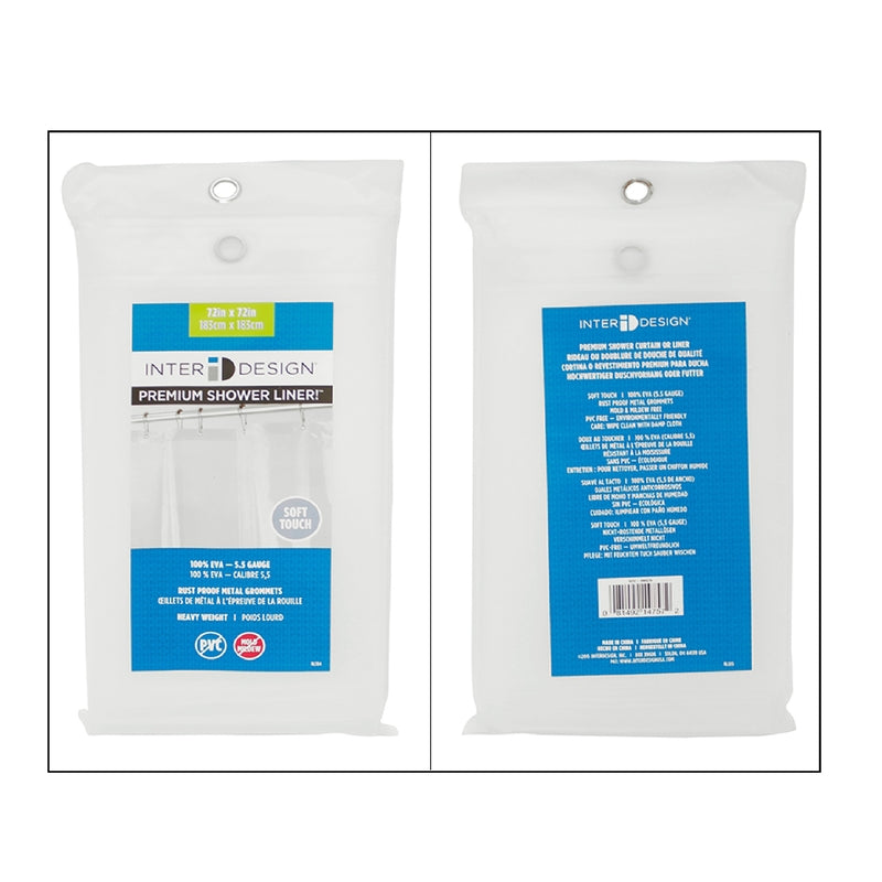 iDesign EVA Clear Shower Curtain Liner