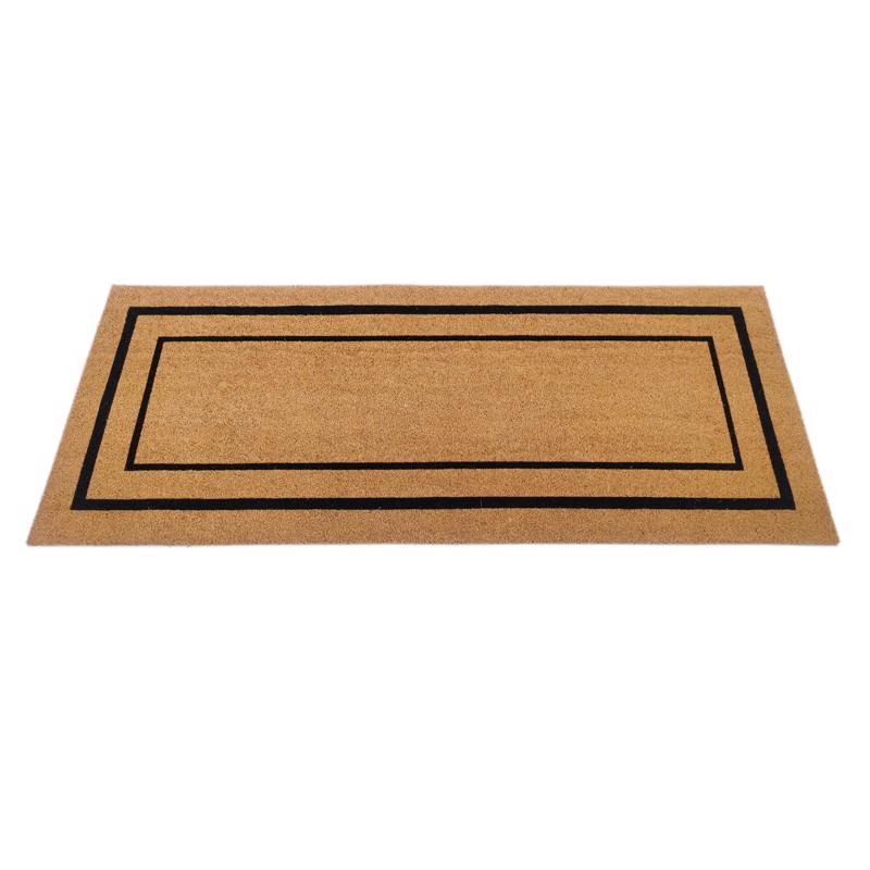 Black Natural Coir Vinyl Door Mat 24" X 60"