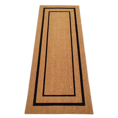 Black Natural Coir Vinyl Door Mat 24" X 60"