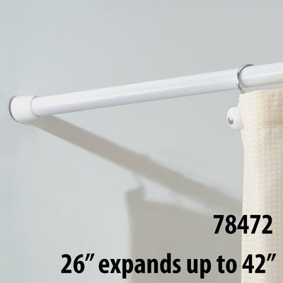 iDesign Cameo Shower Curtain Rod 42 in. L White