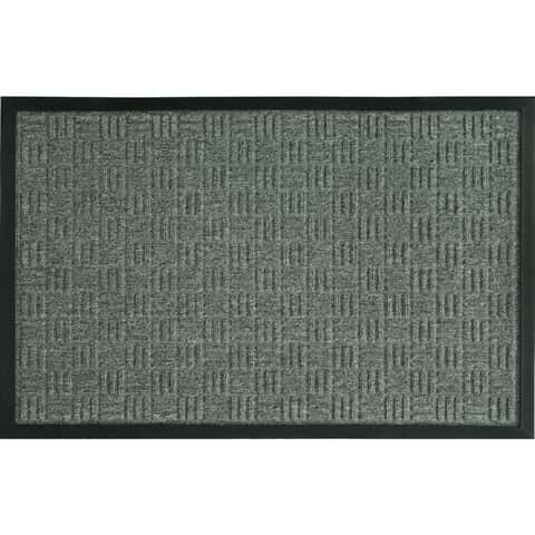 Gray Parquet Rubber Door Mat 18 X 30"