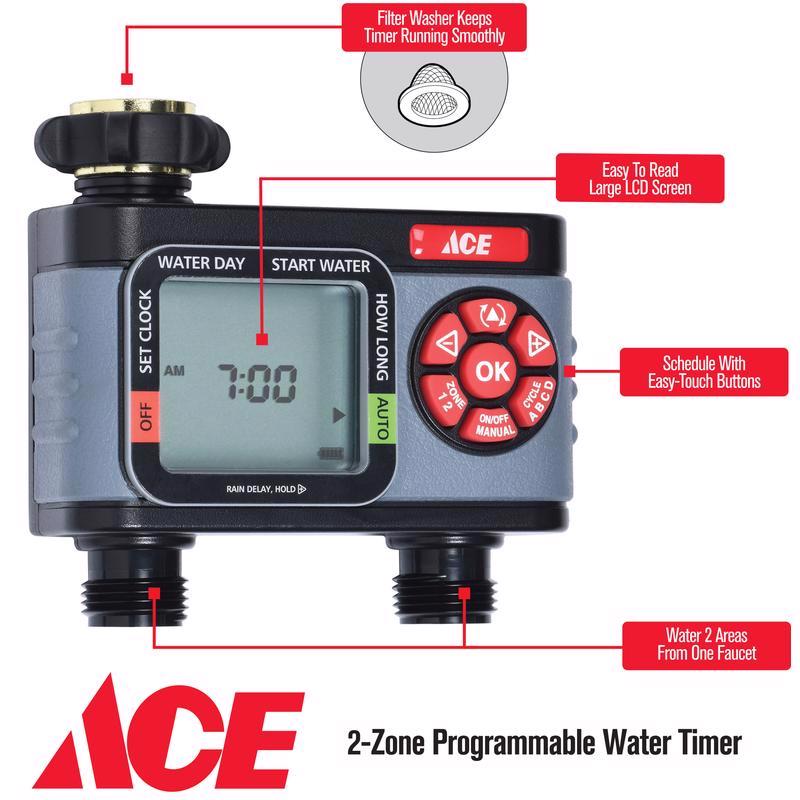 ACE  2-Zone Digital Water Timer