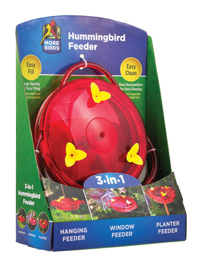 More Birds Hummingbird Plastic Nectar Feeder 3 ports