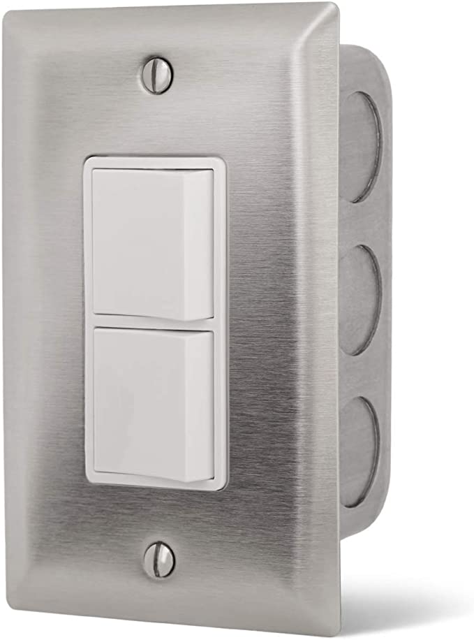Infratech Single Duplex Switch Wall Plate and Gang Box