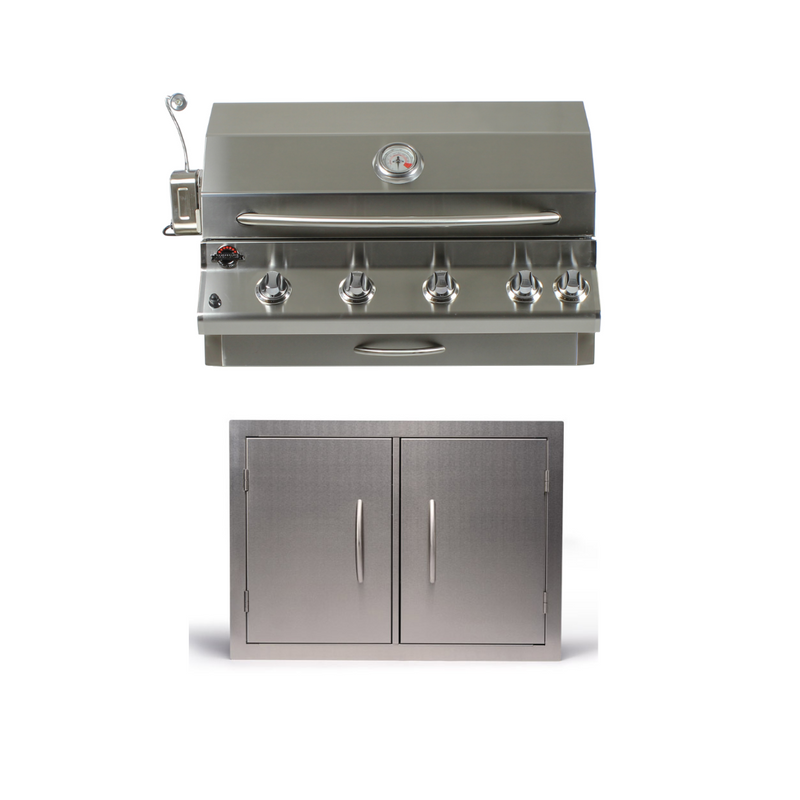 Jackson Outdoor Kitchen Bundle (Built in Grill + 36" Double Access Doors)