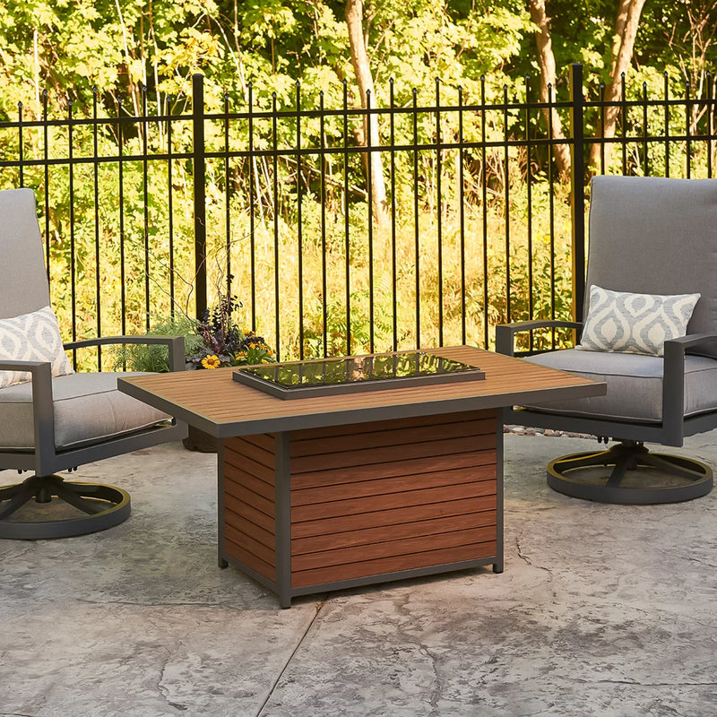 Kenwood Rectangular  Gas Fire Pit Table (Umber Brown)