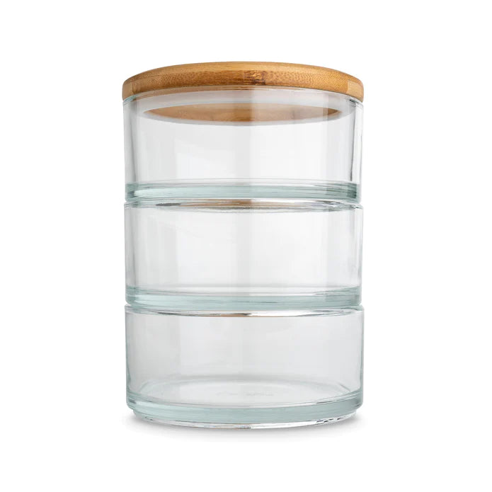 OONI stack 3 x glass bowls with a bamboo lid + removable seal