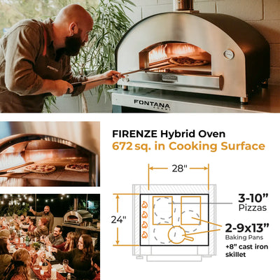 Fontana Forni FIRENZE Hybrid Gas & Wood Oven (New Gen Mangiafuoco)