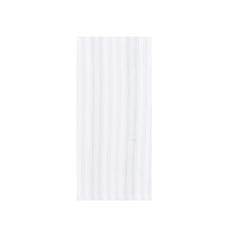 Pinstripe Single Terry Reverse Towel Soft Blue