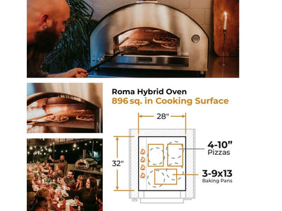 Fontana Roma Countertop Hybrid Gas & Wood-Fired Pizza Oven