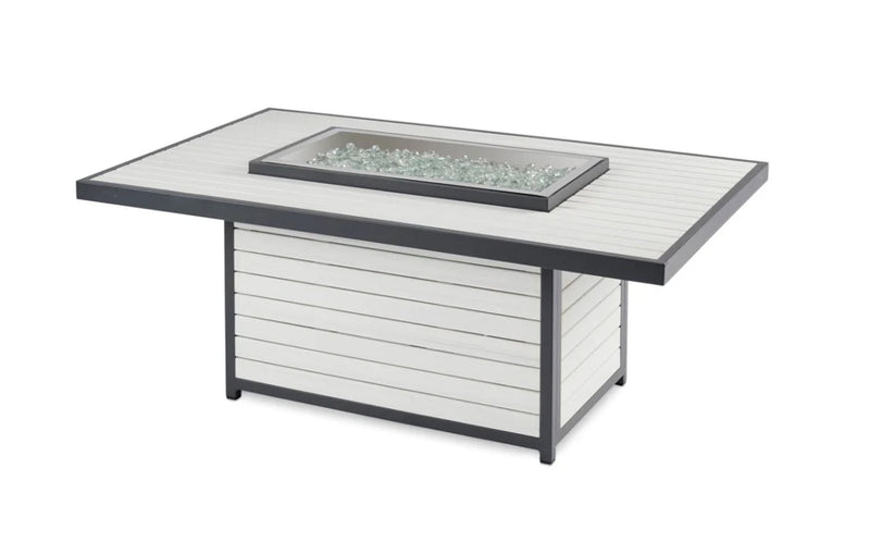 Brooks Rectangular Gas Fire Pit Table White