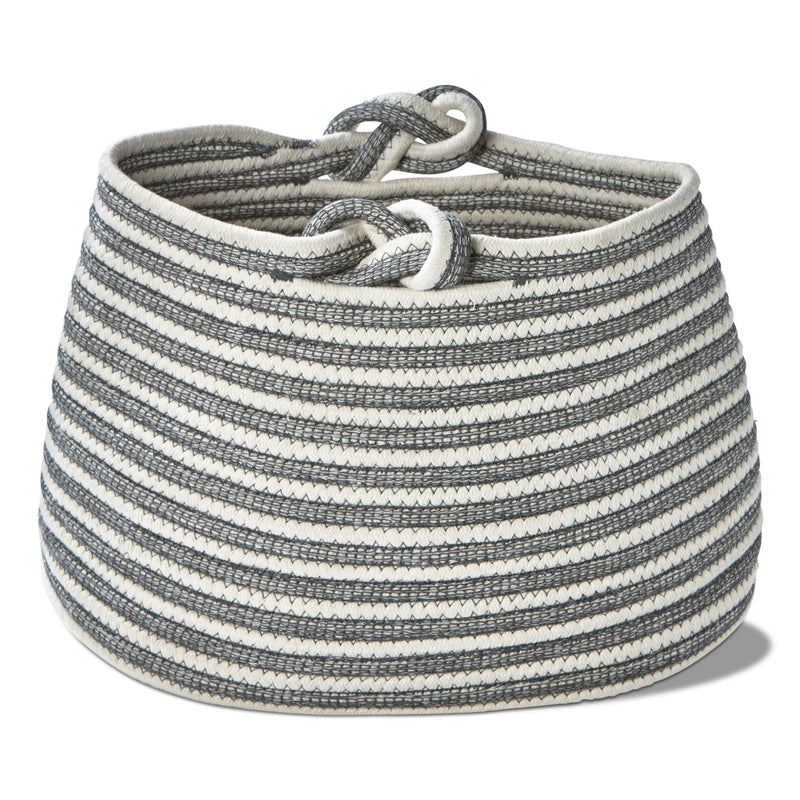 Ameile Stripe Knot Basket - Grey