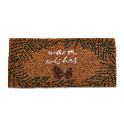 Warm Wishes Pine Cone Coir Doormat