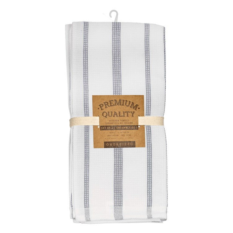 Premium Quality Pin Stripe Kitchen Towel - Set/3