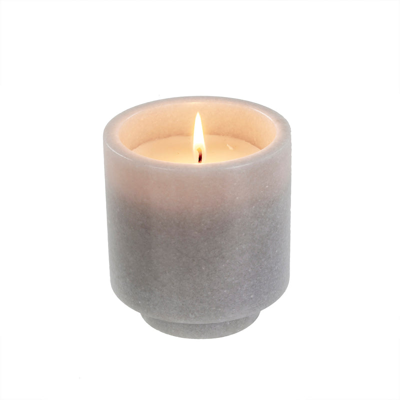 Marble Candle Mystic Poppy - Light grey