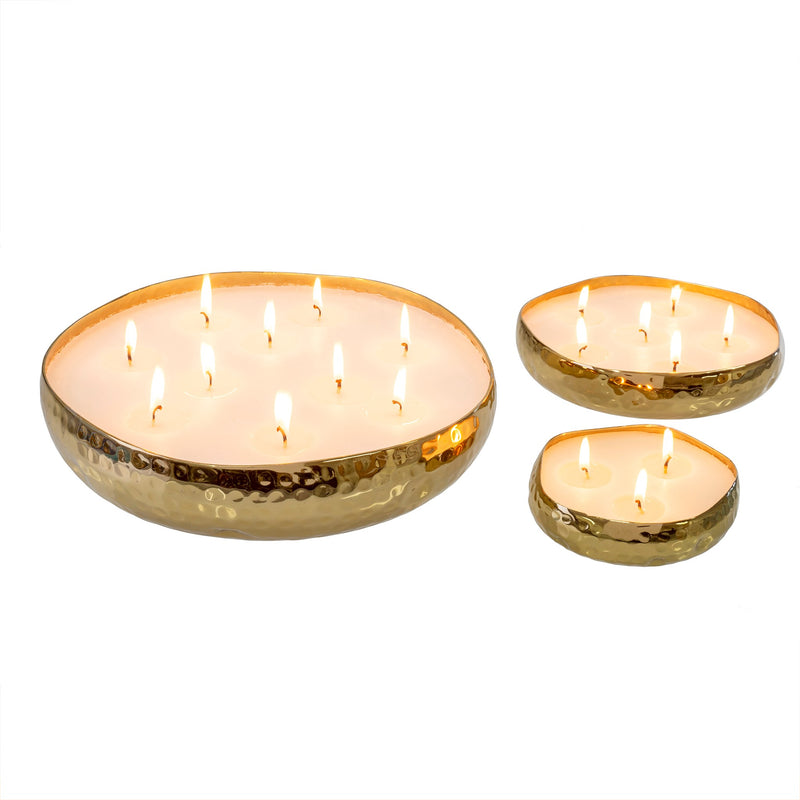 Multi Flame Candle Gold - Amber Spruce