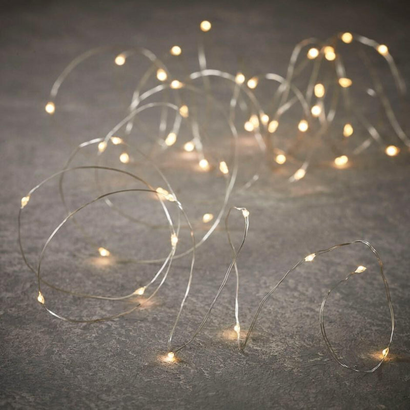 Outdoor LED Wire B/O on Timer 118" 30L Silver