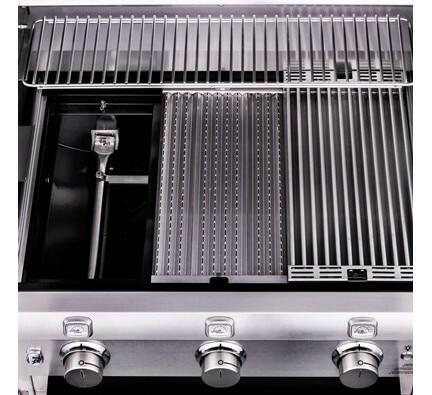 Saber Stainless 500 LP 3 Burner Grill with Dual Ring Side Burner