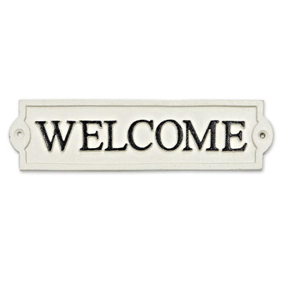 "Welcome" Sign Antique White