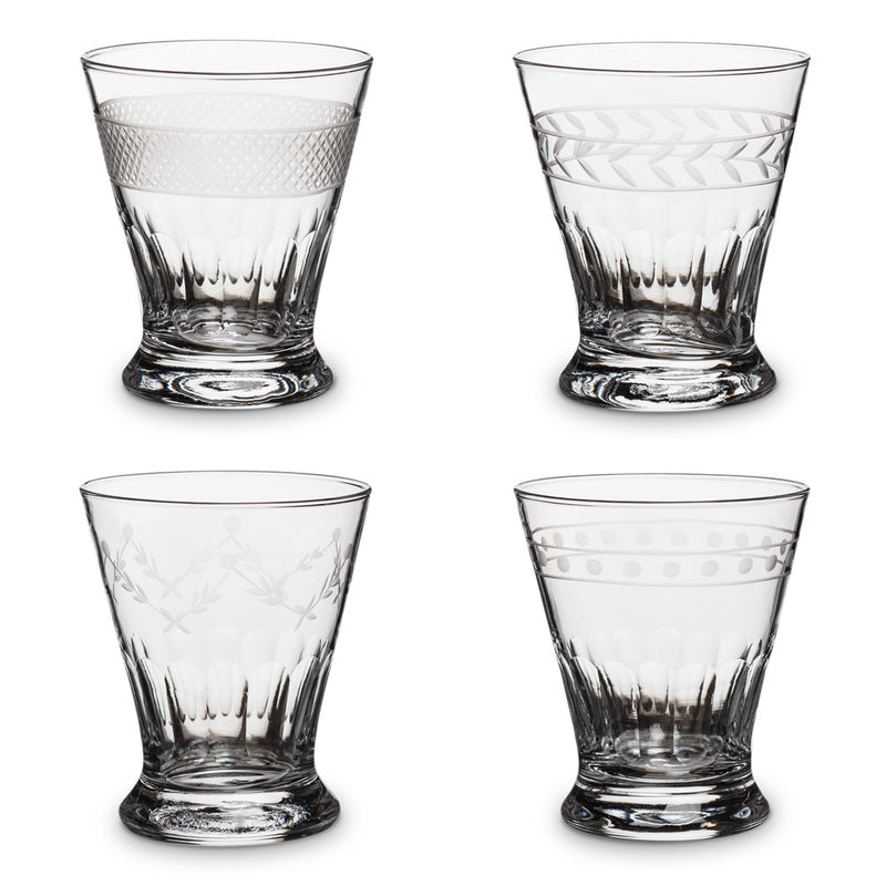 Old Fashioned Etched Tumbler -  Assorted