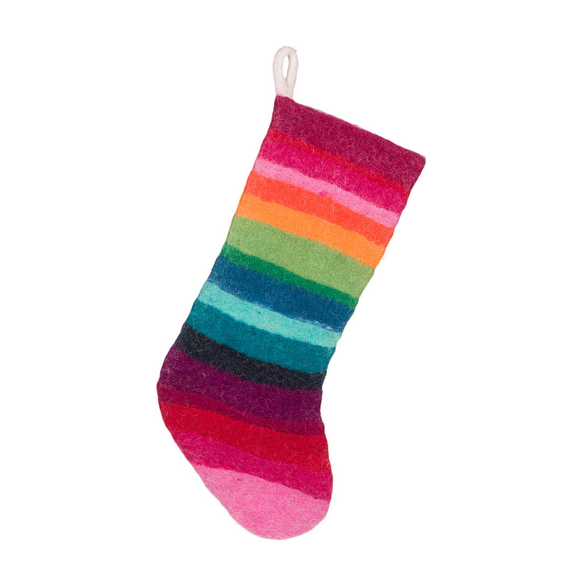 Multi Stripe Christmas Stocking - 18"