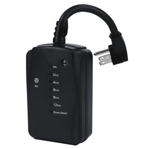 Prime Outdoor 24 Hour Digital Countdown Timer with Two Grounded Outlets 125 volt Black