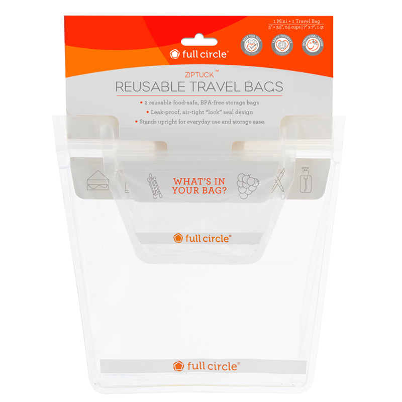 Full Circle ZIPTUCK Reusable Travel Bag Set/2