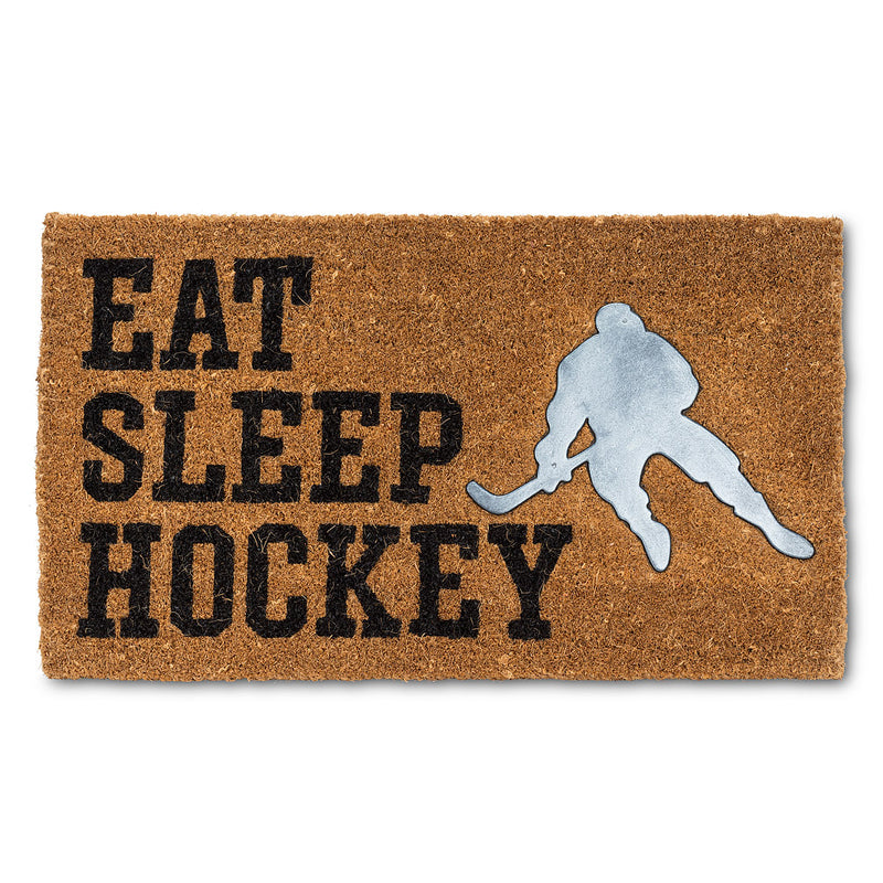 Eat Sleep Hockey with Player Doormat