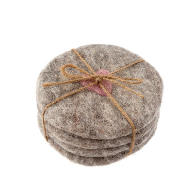 Felt Heart Coaster - S/4