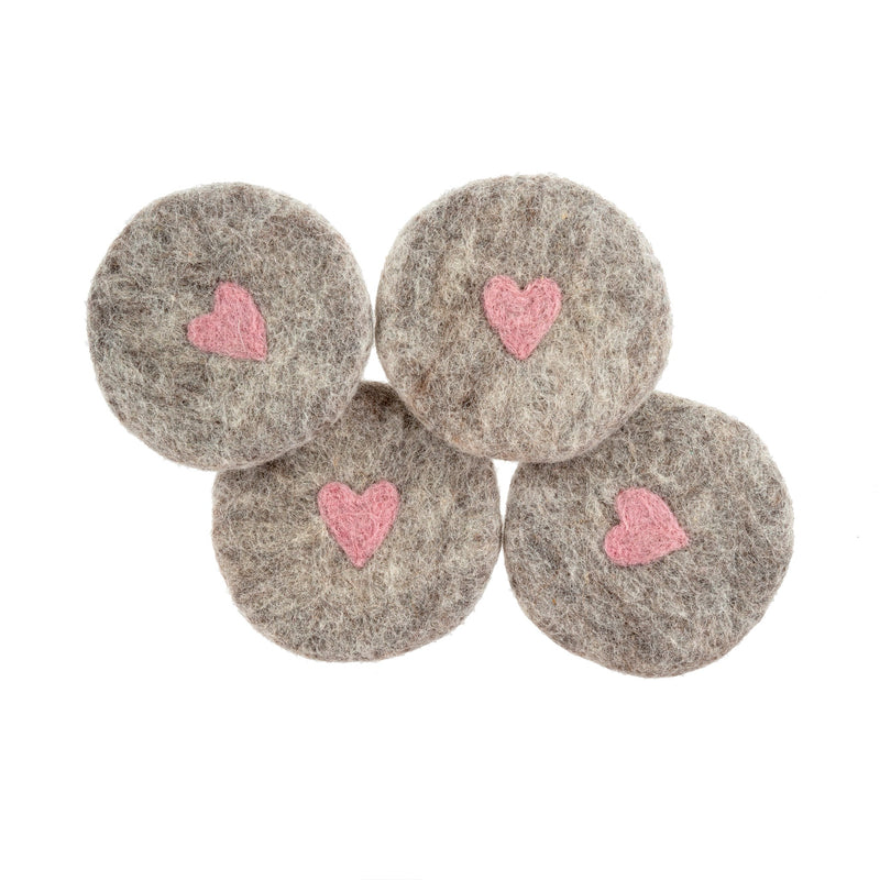 Felt Heart Coaster - S/4