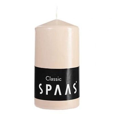 SPAAS Unscented Short Wide Pillar Candle 3"X 4" Creme