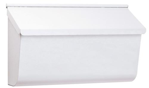 Woodlands Galvanized Steel Wall-Mounted White Mailbox