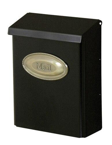 Designer Galvanized Steel Wall-Mounted Black Lockable Mailbox