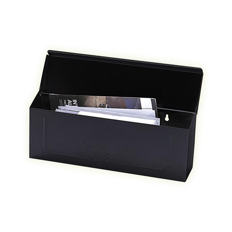 Townhouse Galvanized Steel Wall-Mounted Black Mailbox