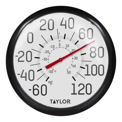 Taylor Decorative Dial Thermometer Plastic White - 13.25 "