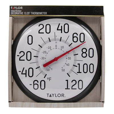 Taylor Decorative Dial Thermometer Plastic White - 13.25 "