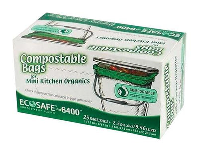 Eco-Safe Compostable 2.6 gal. Trash Bags Twist Tie 25 pk