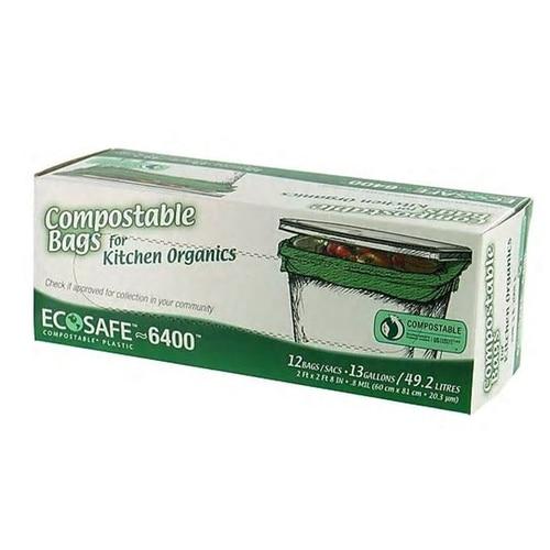 Eco-Safe Compostable 13 gal. Compost Bags Twist Tie 12 pk