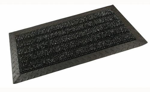 GrassWorx Black Polyethylene/Rubber Nonslip Doormat