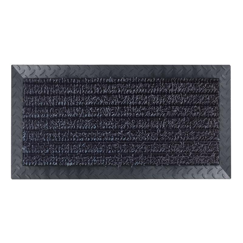 GrassWorx Black Polyethylene/Rubber Nonslip Doormat
