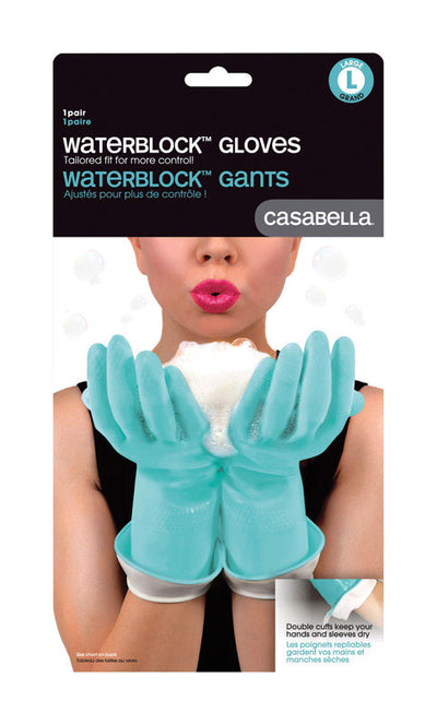 Casabella WaterBlock Unisex Indoor/Outdoor Cleaning Gloves Blue