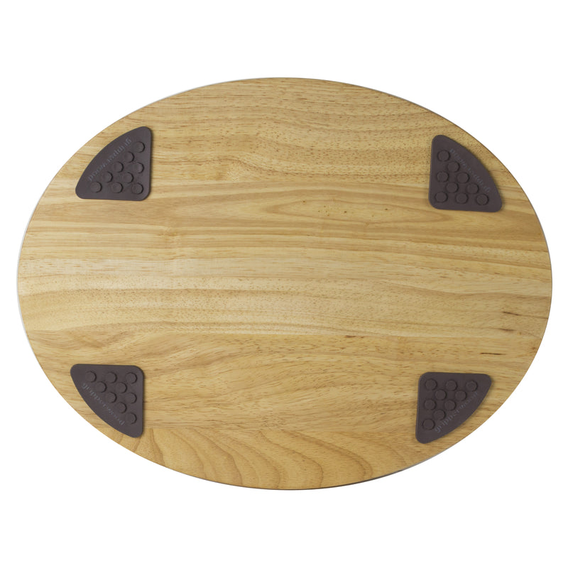 Architec Gripperwood 18 x 14 Rubberwood Concave Carving Board